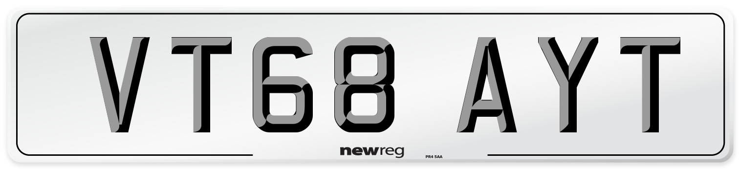 VT68 AYT Number Plate from New Reg